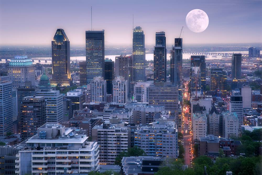 Montreal Skyline Night in 2024