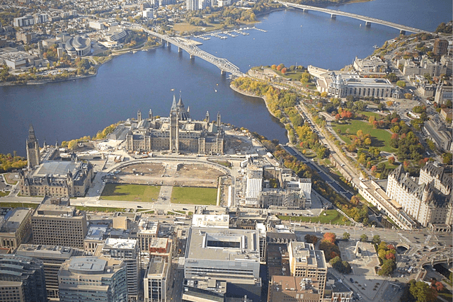 Ottawa Aerial Parliament Shot